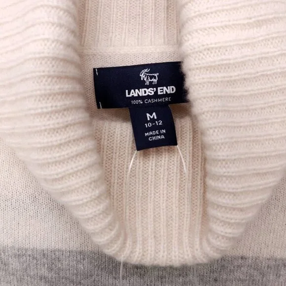 Land's End 100% Cashmere Turtleneck Sweater Women's Size Medium Soft Color Block - Picture 8 of 11